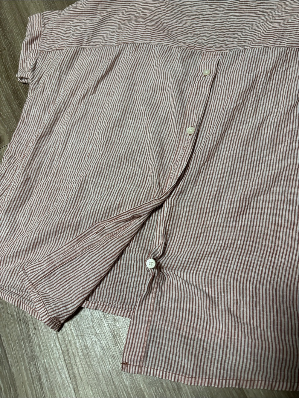 Madewell Button back V Neck Red and White Striped Shirt Size XS | minimalist - Picture 4 of 5